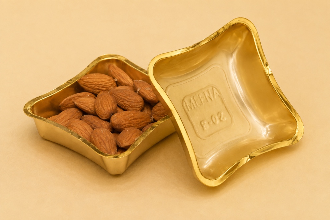 MEENA S-03 SQUARE METALLISED GOLD CUP (40 ML)